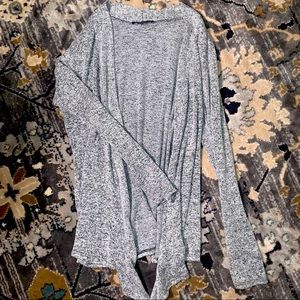 Long grey knit cardigan